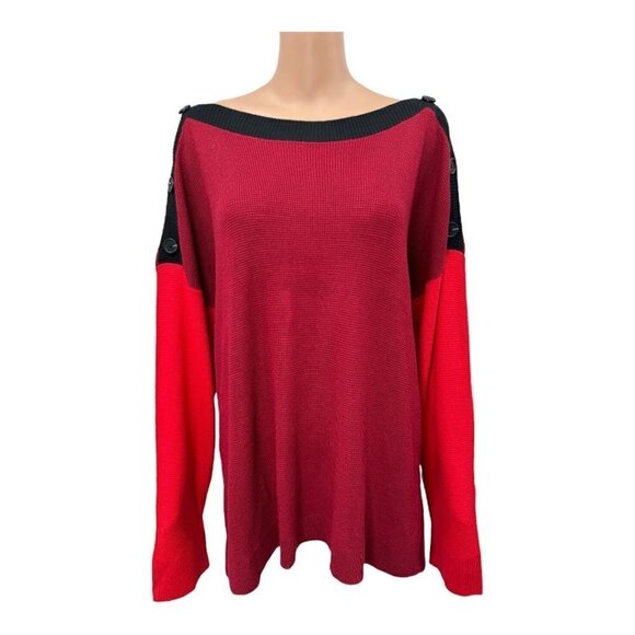 Vince Camuto Colorblock Boatneck Sweater NWT - Picture 1 of 5